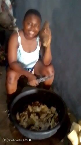 Woman prepares yams in Ikeja home kitchen