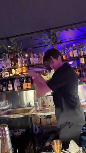 Evening bar scene and street art documented in Bratislava