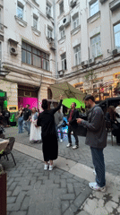 Late-night dancing and drinks at a Moscow courtyard bar