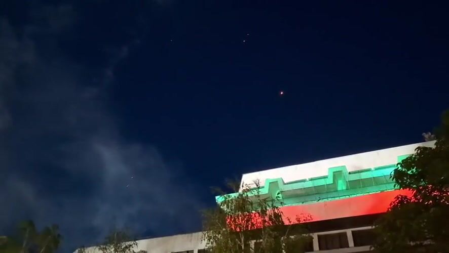 Evening fireworks and light projections observed across Kazanlak, Bulgaria