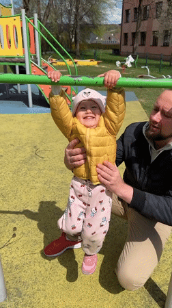 Family playground visit captured in Wisła, Poland