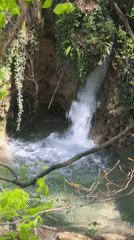 Visitor captures waterfall and forest scenes at Bulgarian monastery