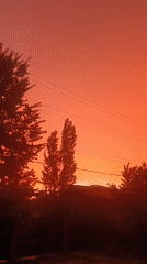 Sunset skies and a rural driveway, one afternoon