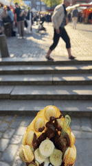 Bubble waffle ice cream treat captured in Aalborg