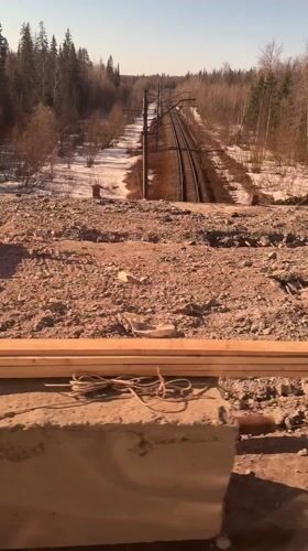 Bridge demolition underway at Gornozavodsk construction site