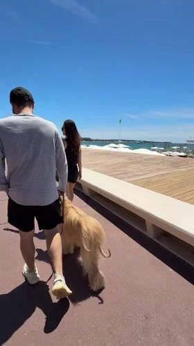 Saturday morning stroll captured along Cannes Croisette promenade