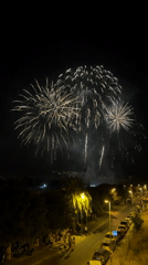 Nighttime fireworks display over el Vendrell, Spain