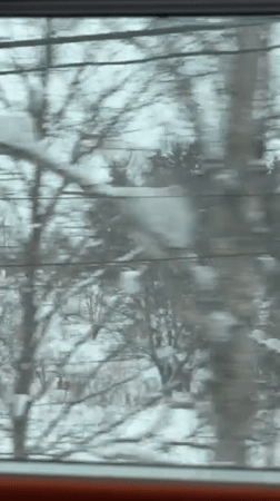 Winter travel through snowy Kutchan landscape captured on video