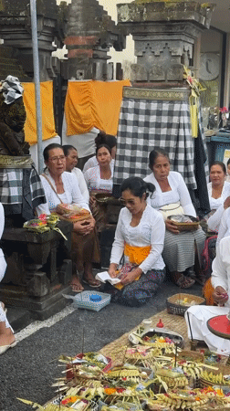 Traditional religious ceremony observed in North Kuta, Indonesia