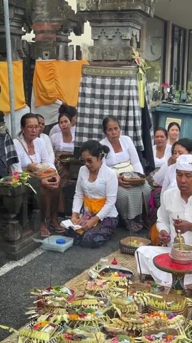 Traditional religious ceremony observed in North Kuta, Indonesia
