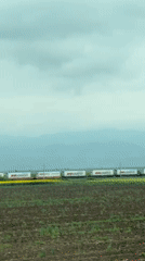 Mars Logistics freight train passes through Bulgarian farmland