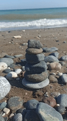 Beach art and stone stacking afternoon in Mezitli