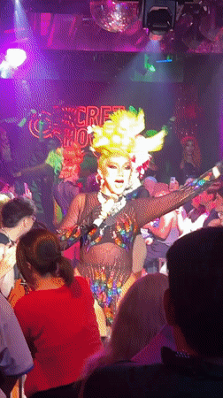 Drag show performance captured at Chiang Mai entertainment venue
