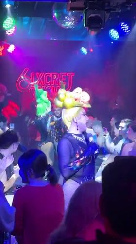 Drag show performance captured at Chiang Mai entertainment venue