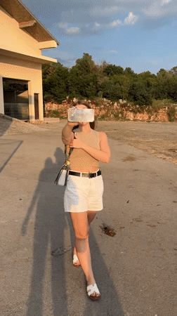 Woman visits farm animals, takes selfies in Montenegro coastal village