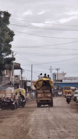 Trucks, temples, and street life in Padli, India