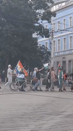 Street march and public square scenes documented in Bratislava