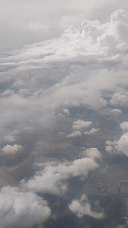 Aerial view captures cloudy landscape over Batang Benar, Malaysia