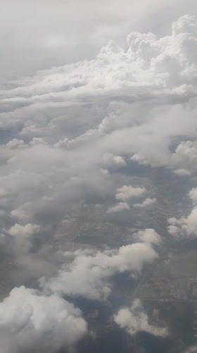 Aerial view captures cloudy landscape over Batang Benar, Malaysia