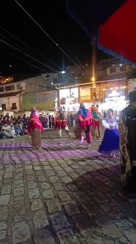 Nighttime cultural festival features traditional dancing in El Cisne Ecuador