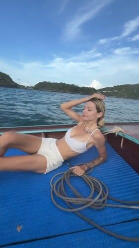 Relaxing on a boat off the Ao Nang coast