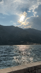 Busy afternoon along Dobrota's Bay of Kotor waterfront