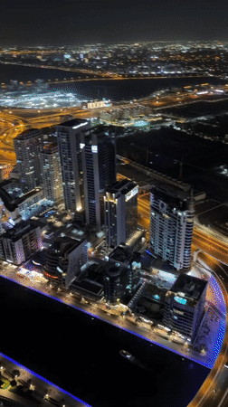 Evening documentation of Dubai's luxury venues and skyline