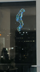 Colorful drone light show illuminates Los Angeles night sky
