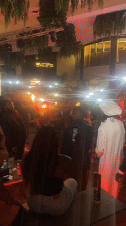 Fire performer entertains packed crowd at Abuja nightclub SKOPE