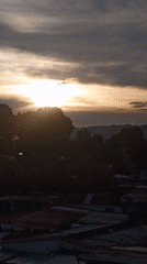 Sun breaks through clouds over Tinaquillo, Venezuela