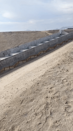 Coastal infrastructure and beach scenes documented in Huanchaco, Peru