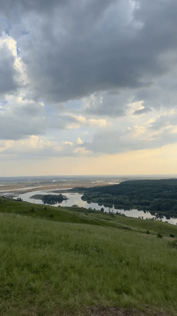 Hilltop views over the Volga floodplain, Tatarstan