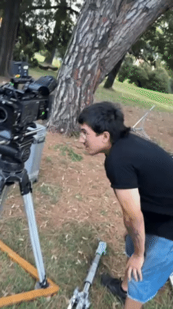 Film crew shoots nighttime scenes in Hurlingham park