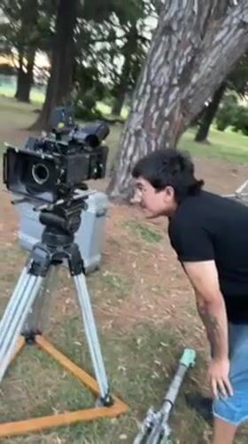 Film crew shoots nighttime scenes in Hurlingham park
