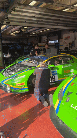 Pit lane and garage activity at Mugello Circuit