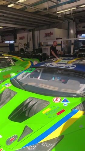 Pit lane and garage activity at Mugello Circuit