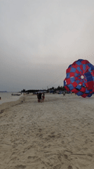 Parasailing session captured at Bai Chay beach, Vietnam