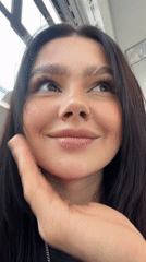 Woman filmed smiling in Khimki, Russia