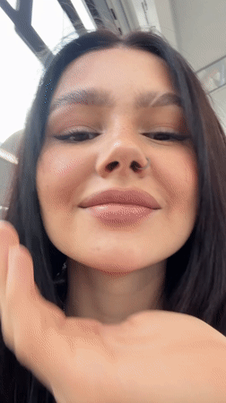 Woman filmed smiling in Khimki, Russia