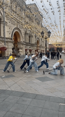 Street performances — dance and live music — in central Moscow