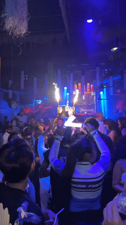 Nightclub party draws crowds in Ban Bang Rak, Thailand
