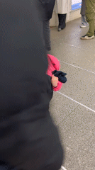 Adult with child observed in metro station transit area