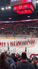 Hockey teams complete post-game handshake in Yekaterinburg arena