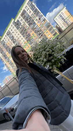 Woman takes elevator selfies in Khimki, Russia