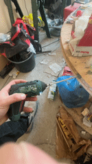 Person holds cordless drill in Burgas, Bulgaria