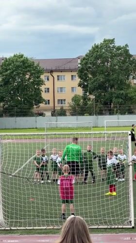 Youth soccer practice draws families to Veliky Novgorod stadium