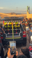 Modified SUV with custom speakers draws crowd in Arica
