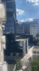Sunny city afternoon with food, decor, and street views