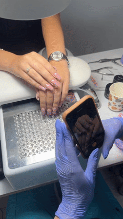 Mobile documentation of nail service captured in Netanya