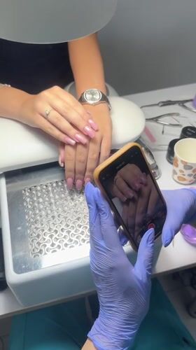 Mobile documentation of nail service captured in Netanya